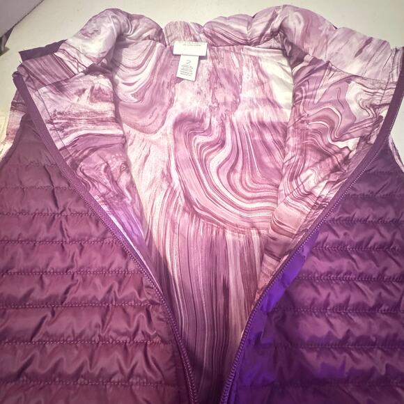 Chico’s SZ 2 Purple Puffy Vest GORGEOUS - Picture 5 of 5